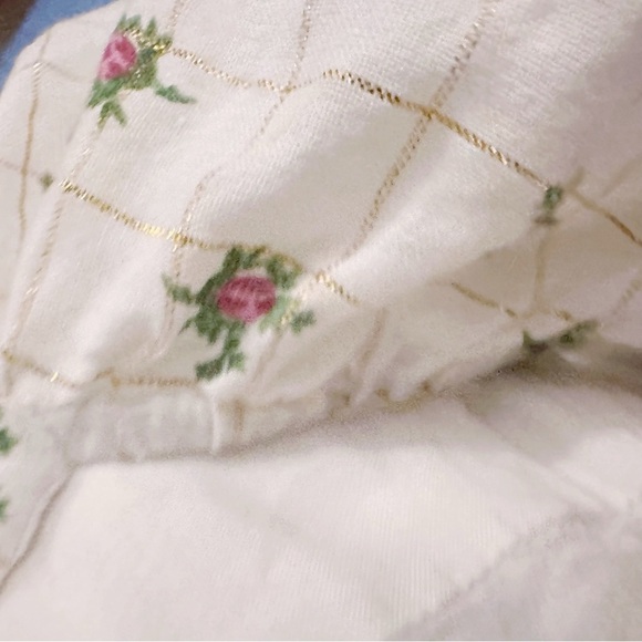 Majorelle Floral Printed Long Sleeve Romper Mini Metallic Lurex Thread - Picture 7 of 8